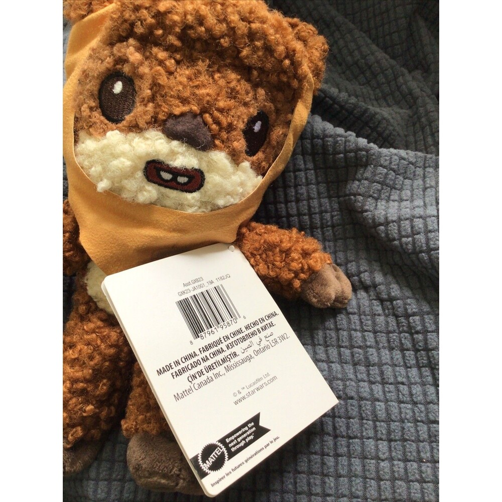 Mattel Star Wars Wicket Ewok Plush Kids 8in Brown GXK23 Sherpa Stuffed Toy - Picture 3 of 8